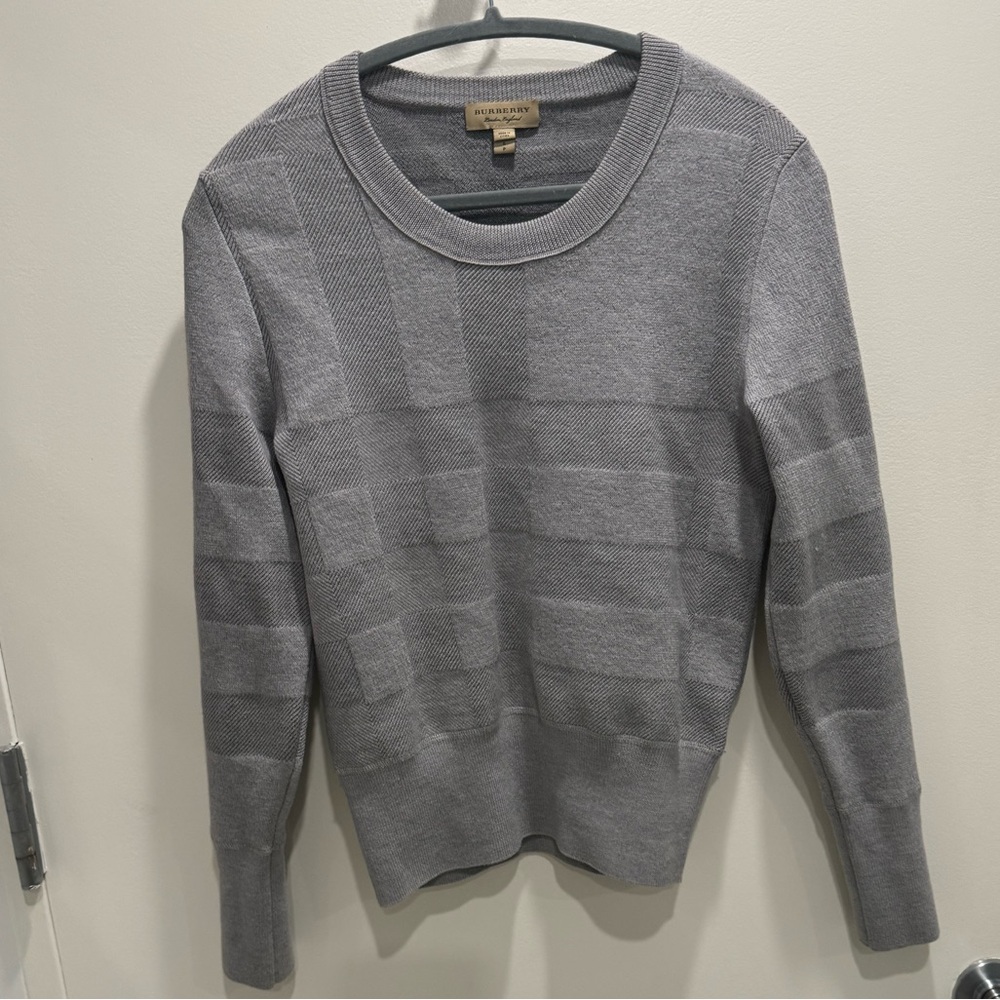 BURBERRY women’s grey check sweater